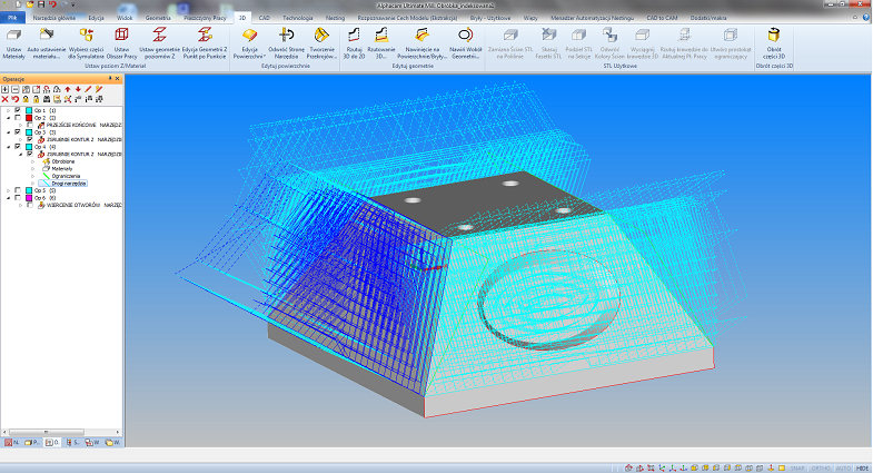 wykorzystanie granic geometrii Alphacam