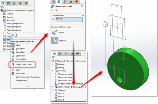 Utwórz część z bloku