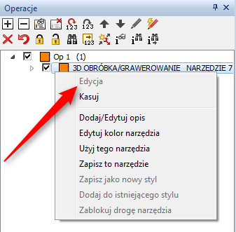 brak edycji rzutowania