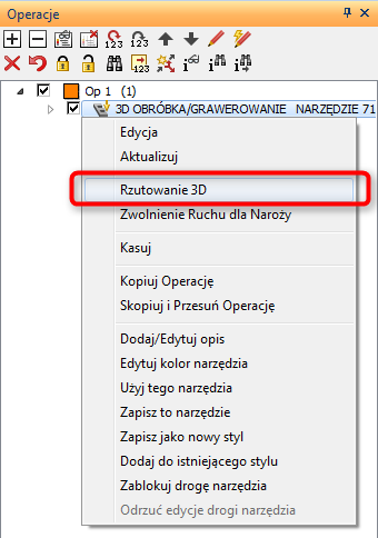  wywołanie rzutowania