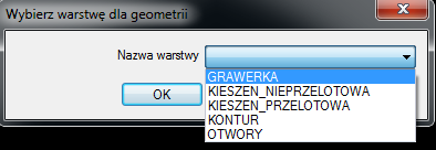 wybierz warstwe do geomerii