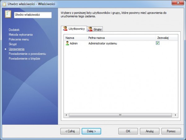 Ustawienia pdm użytkownicy