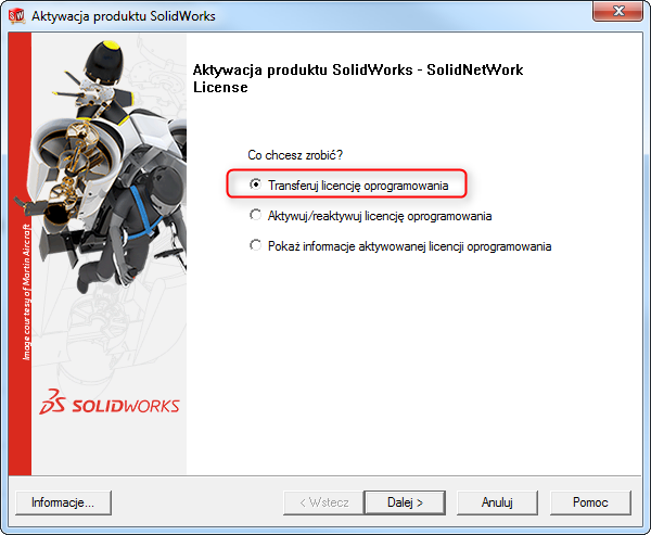 Transferuj licencję sieciową