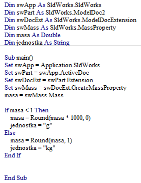 kod makra solidworks