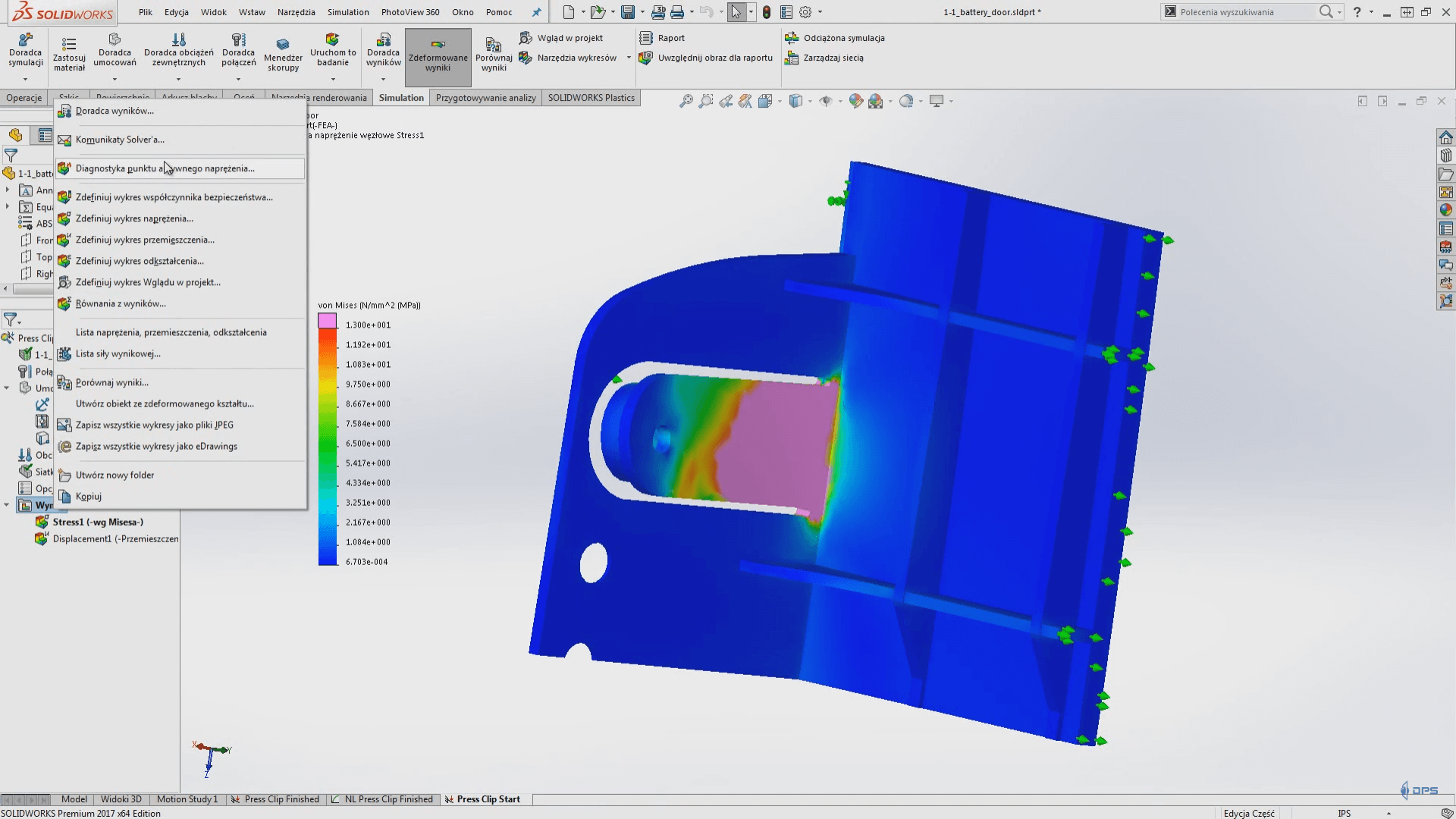 solidworks simulation 2017 wyniki