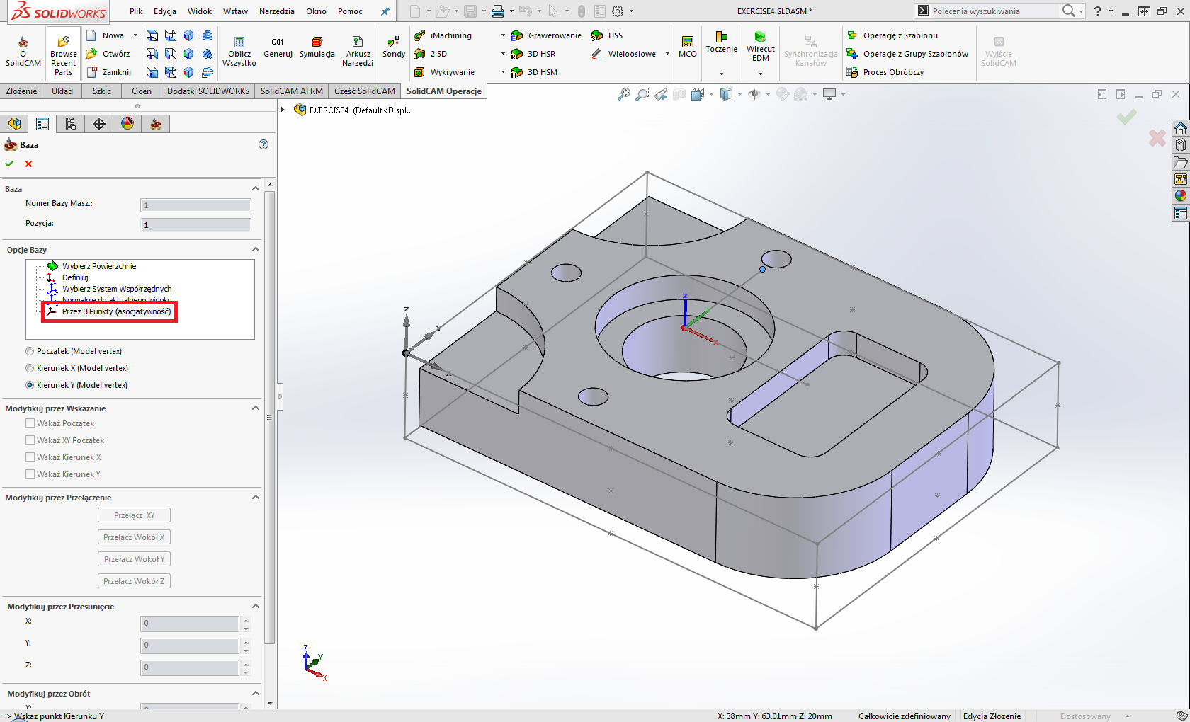 tworzenie bazy w solidcam