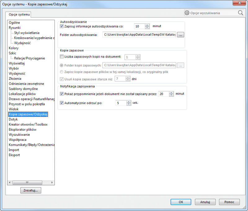 Kopia zapasowa solidworks jak