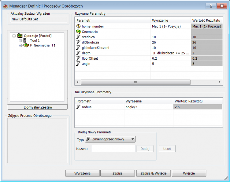 definicja procesów obróbczych solidcam