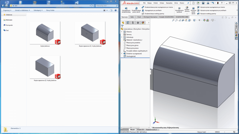 informacje w kopiach zapasowych solidworks