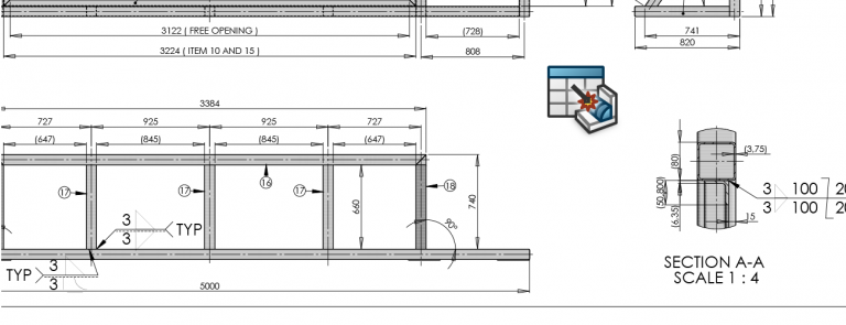 konstrukcji spawanej solidworks lista elementó