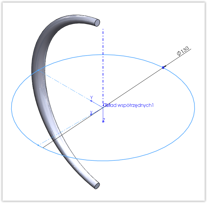 oś solidworks gięcie