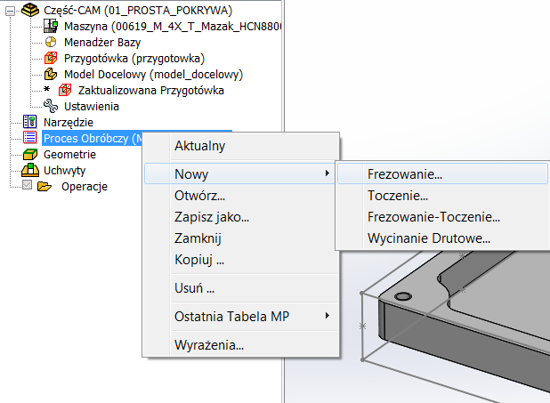procesy obróbcze frezowanie solidcam