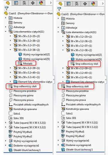 sw materiał solidworks konstrukcji spawanej