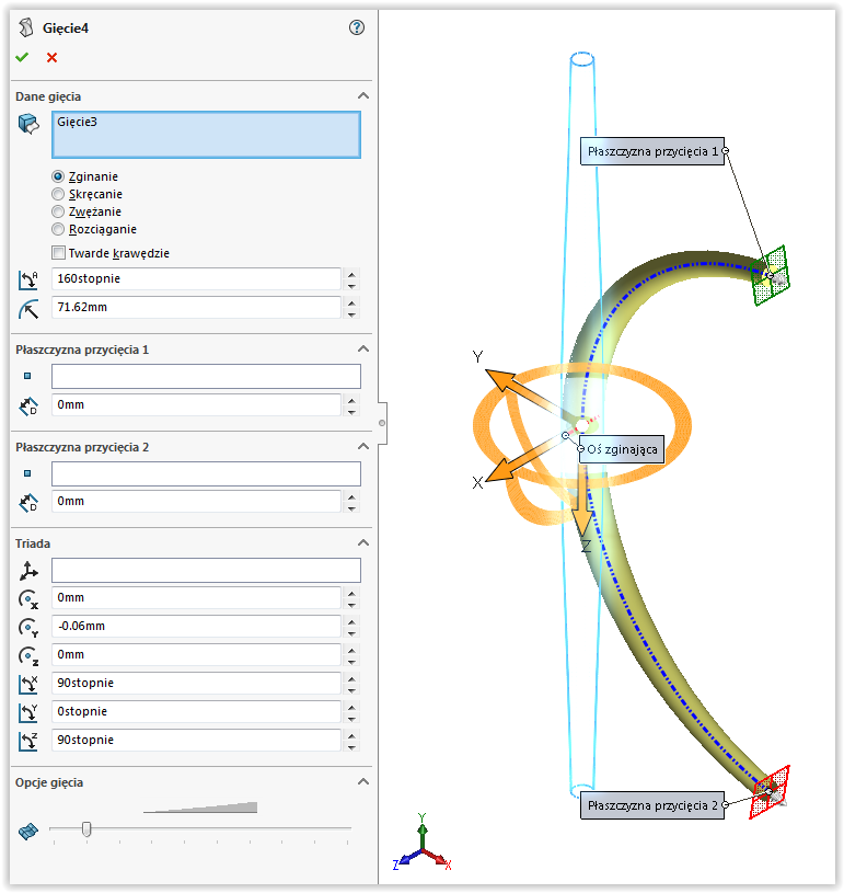 zginanie solidworks gięcie