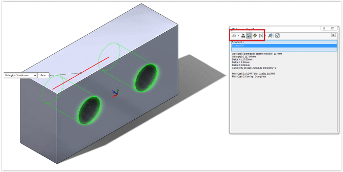 operacja zmierz środek do srodka-solidworks pomiar otworów