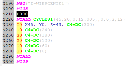 solidcam kod nc gcode otwory