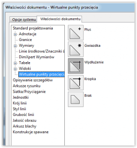wirtualny punkt przecięcia solidworks