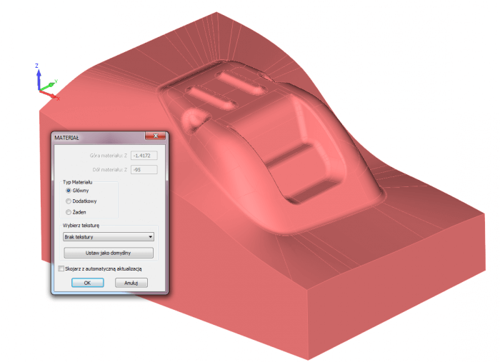 alphacam materiał z bryły