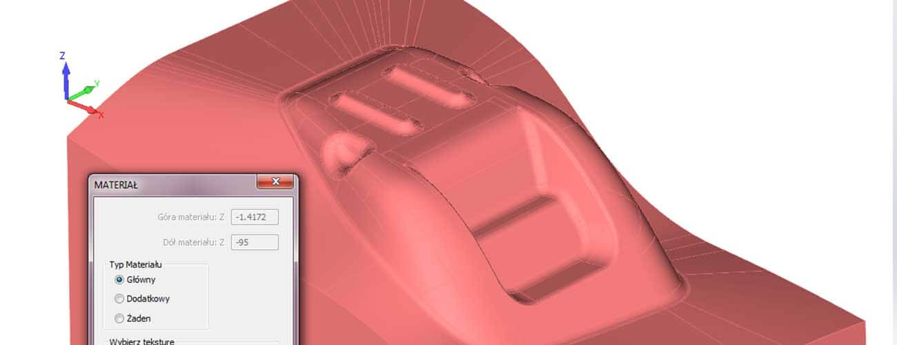 alphacam przygotówka materiał