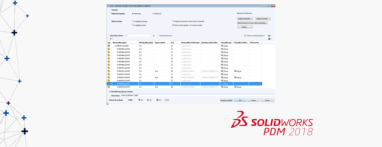 dpstoday Rozgałęzianie solidworks pdm scalanie projektu