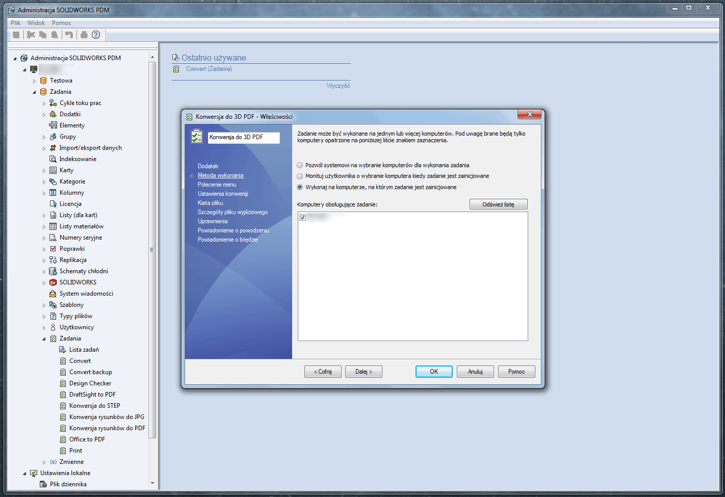 kreator zadań solidworks pdm