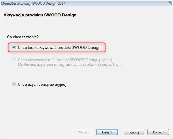 aktywacja produktu solidworks swood design