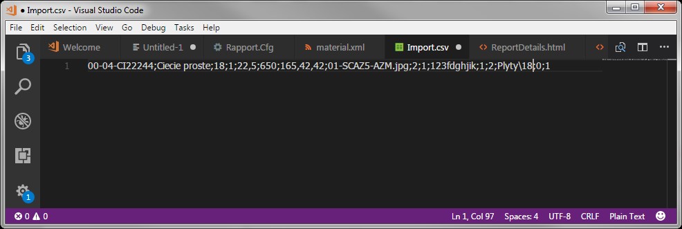 widok pliku csv solidworks SWOOD 