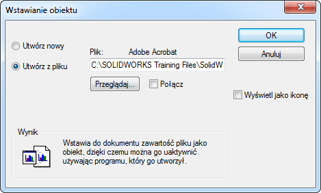 pdf solidworks wstaw obiekt