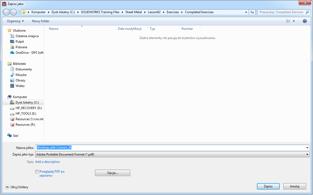 solidworks pdf eksport