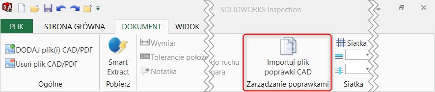 importuj plik poprawki cad