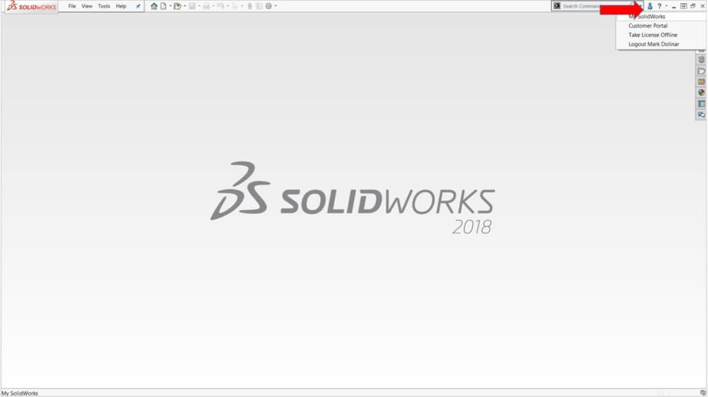 solidworks zarządzanie kontem interfejs aktywacja