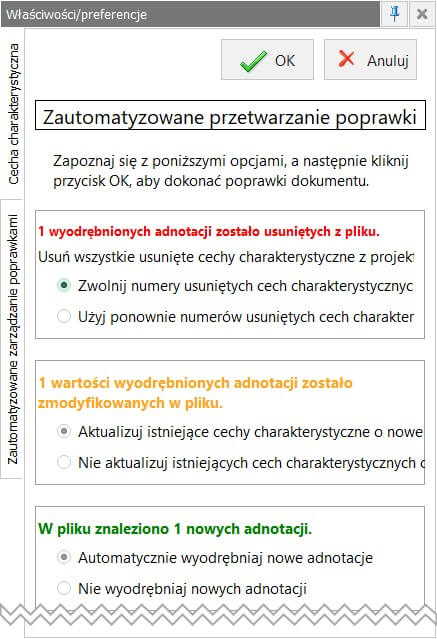 zautomatyzowane przetwarzanie poprawki
