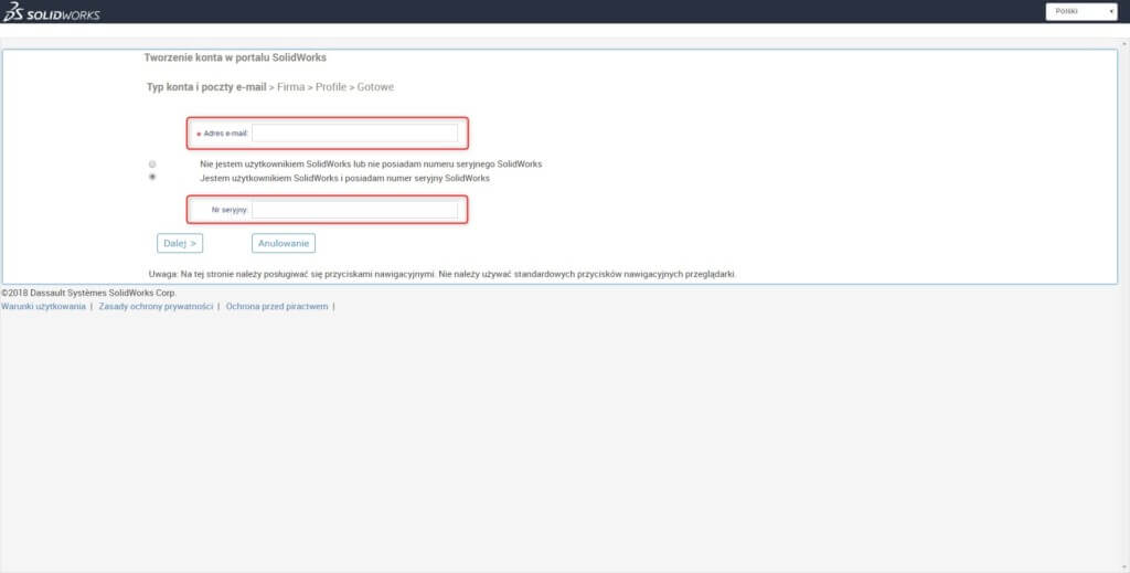 jak założyć konto na customer portal solidworks