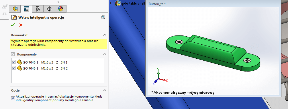 odniesienia komponentów solidworks
