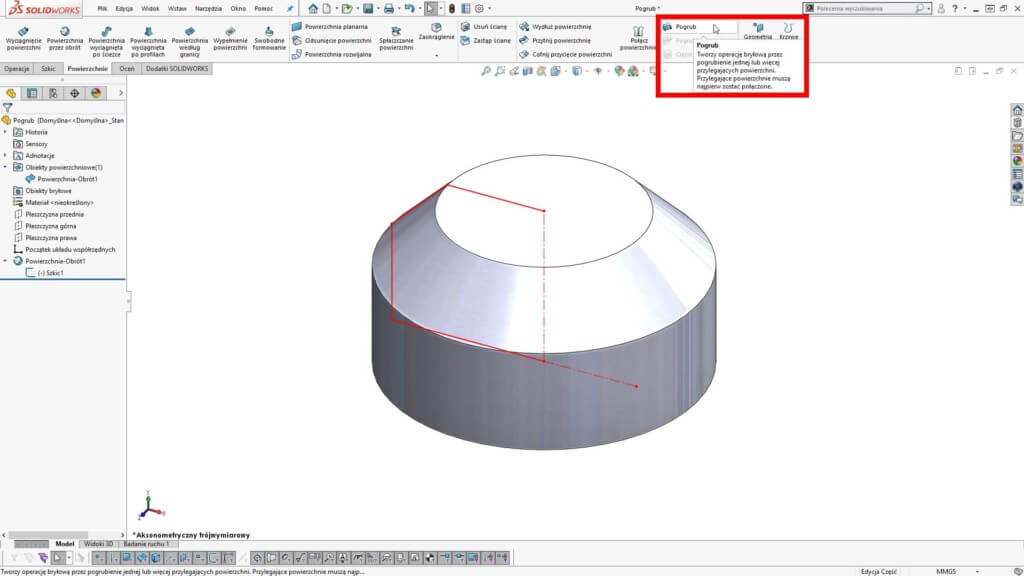 solidworks operacja pogrub