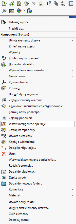 wstaw inteligentne komponenty solidworks