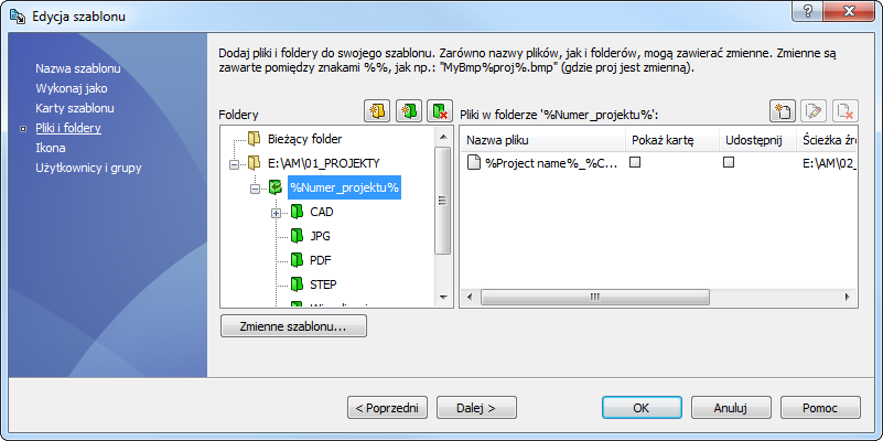 Szablony solidworks pdm standard professional stuktura