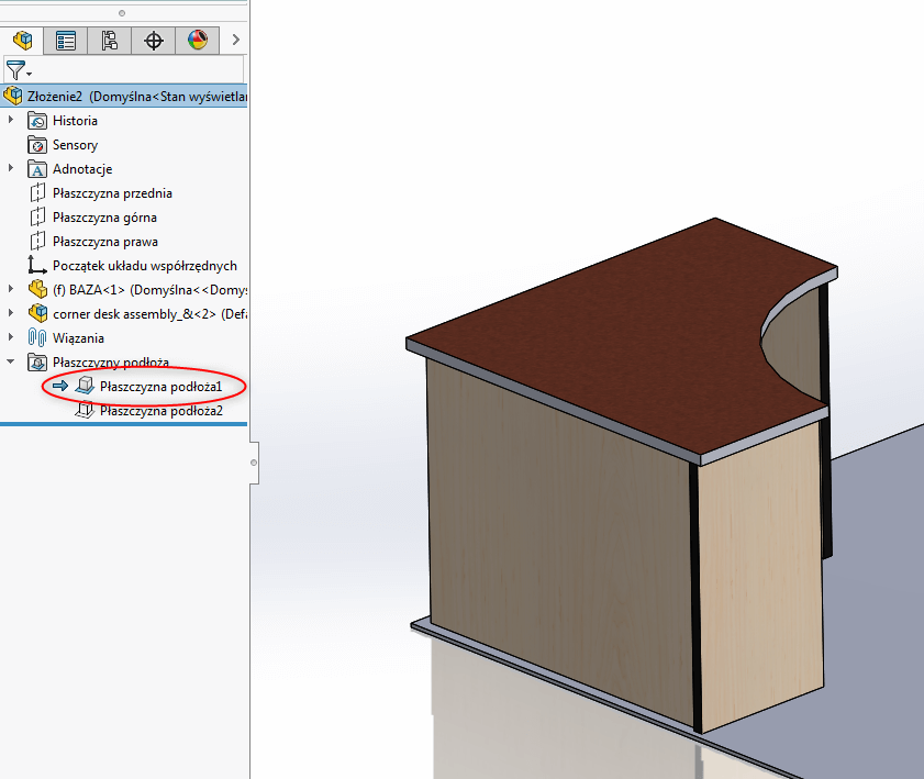 drzewo projektu solidworks złożenia