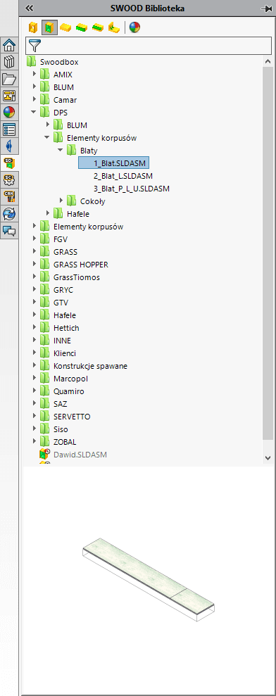 solidworks swood biblioteka aktualizacja