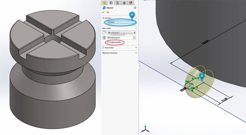 Wycięcie wyciągnięcie po ścieżce - SOLIDWORKS