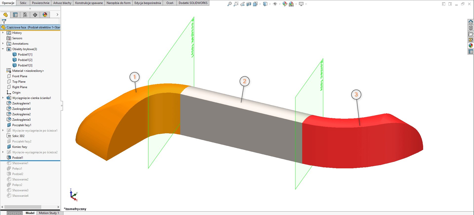 Częsciowa faza i zaokraglenie w SOLIDWORKS 2019 - DPS Software