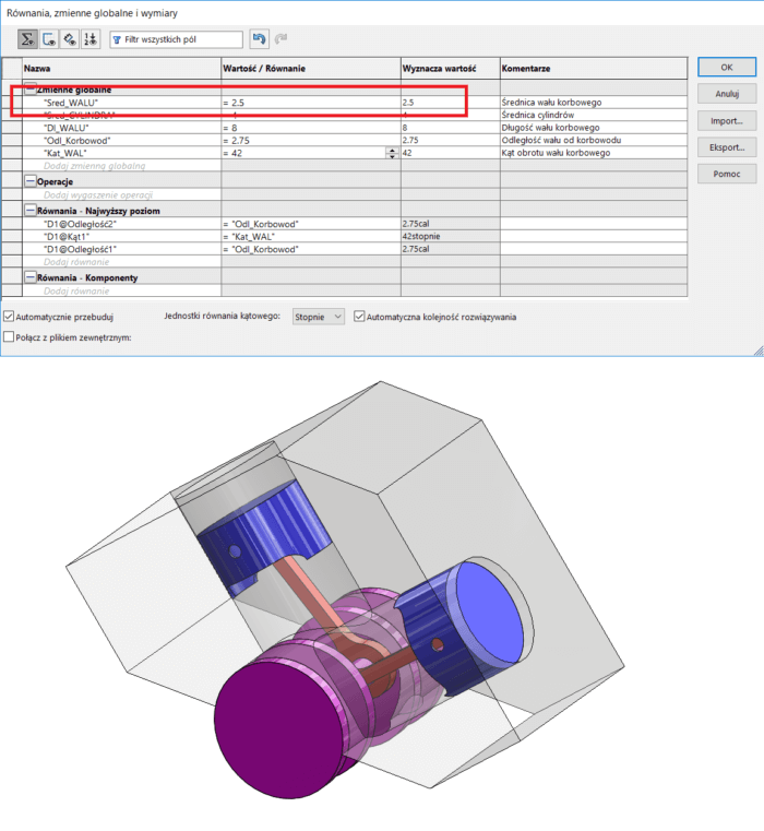 zmienne globalne w solidworks - dpstoday - blog solidworks - dps software