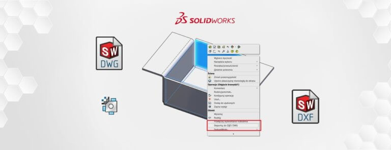 Arkusz Blachy SOLIDWORKS - mapowanie dxf