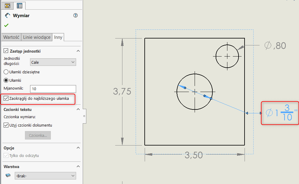 Jak wyświetlić ułamki w dokumentacji 2D - SOLIDWORKS - DPSTODAY - DPS Software