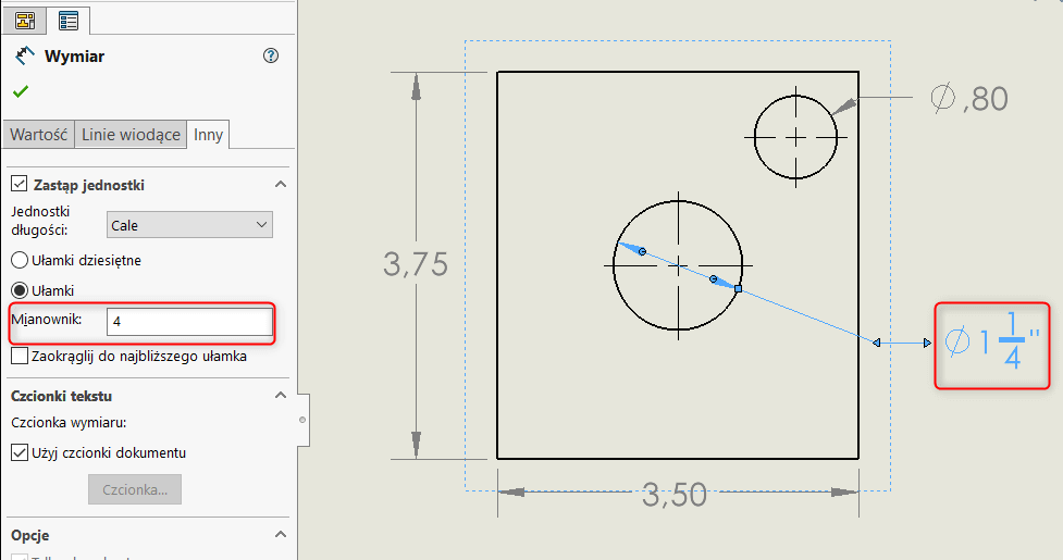 Jak wyświetlić ułamki w dokumentacji 2D - SOLIDWORKS - DPSTODAY - DPS Software