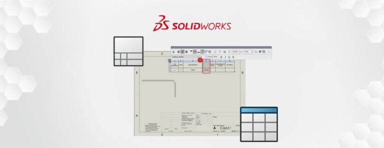 właściwość dostosowana tabela lista materiałów w SOLIDWORKS