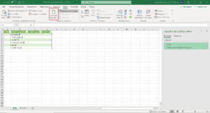 Po przejściu do arkusza kalkulacyjnego wybieram odświeżanie danych