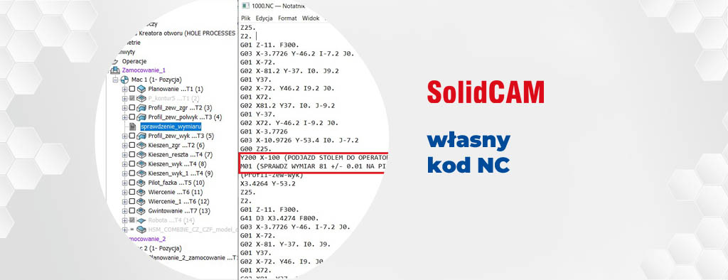 SOLIDCAM - własna linijka kodu NC