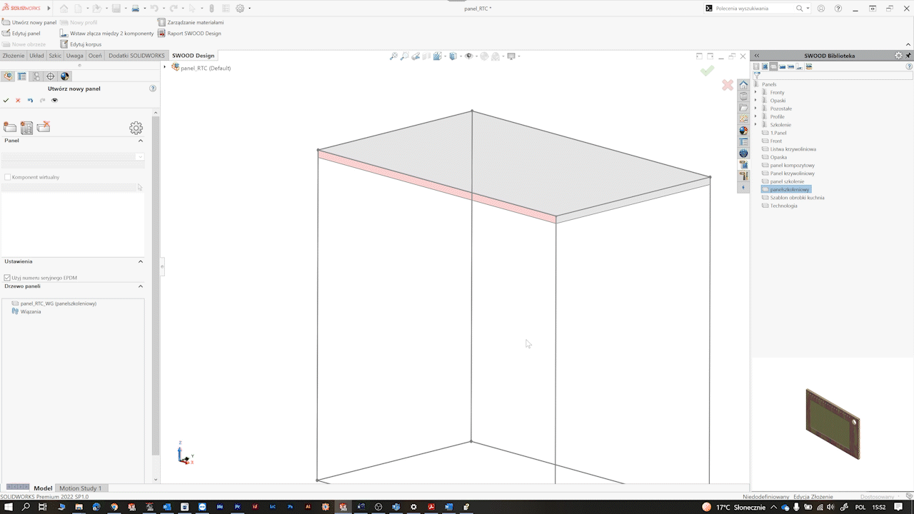 SWOOD-Design - wstawianie panelu poprzez skrót klawiszowy C